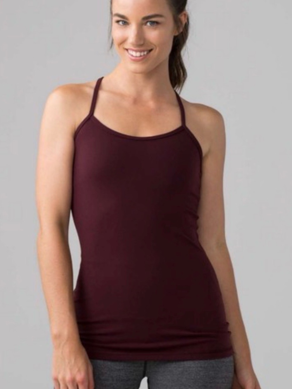 Lululemon Power Y Tank in Bordeaux Drama